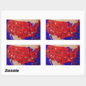 ヴィンテージアメリカ合衆国旅行局地図 長方形シール (シート)