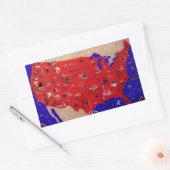 ヴィンテージアメリカ合衆国旅行局地図 長方形シール (封筒)