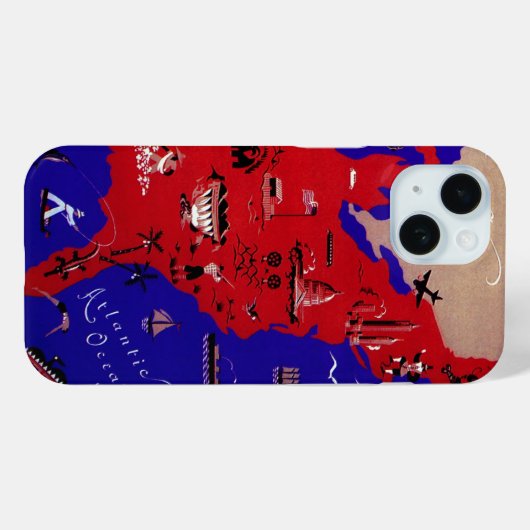 ヴィンテージアメリカ合衆国旅行局地図 Case-Mate iPhoneケース (裏面 (横))