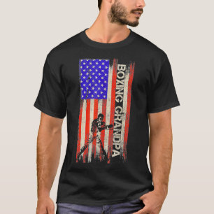 ヴィンテージアメリカ国旗おじいちゃんボアシルホ Tシャツ