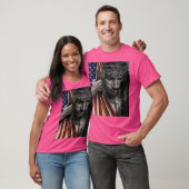 ヴィンテージアメリカ国旗とイエズス・クロスチャン・ホー Tシャツ (ユニセックス)