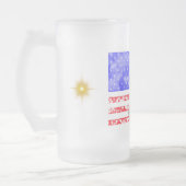 ヴィンテージアメリカ国旗とスターバスト&レースフェイク付き フロストグラスビールジョッキ (左)