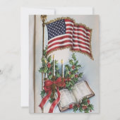 ヴィンテージアメリカ国旗とバイブルフリーダムホリディカ シーズンカード (正面)