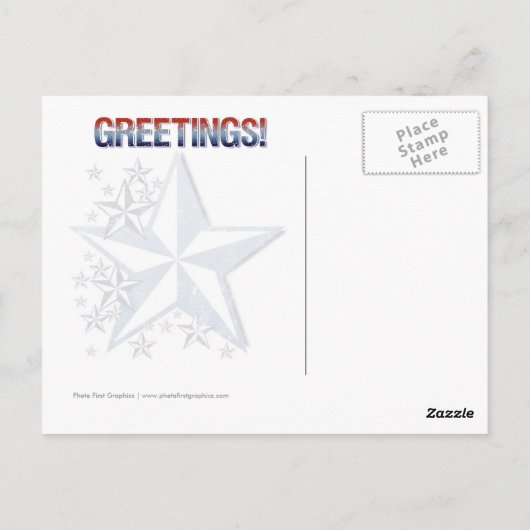 ヴィンテージアメリカ国旗と星 – Tennessee ポストカード (裏面)