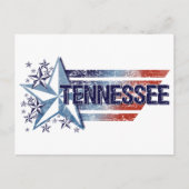 ヴィンテージアメリカ国旗と星 – Tennessee ポストカード (正面)
