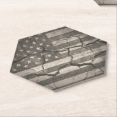 ヴィンテージアメリカ国旗のひび割れ ペーパーコースター (アングル)