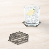 ヴィンテージアメリカ国旗のひび割れ ペーパーコースター (インサイチュ)