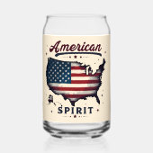 ヴィンテージアメリカ国旗のアメリカ地図ア動揺してート ガラス缶 (裏面)