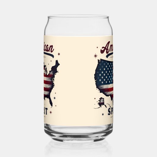 ヴィンテージアメリカ国旗のアメリカ地図ア動揺してート ガラス缶 (右)