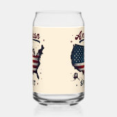 ヴィンテージアメリカ国旗のアメリカ地図ア動揺してート ガラス缶 (左)