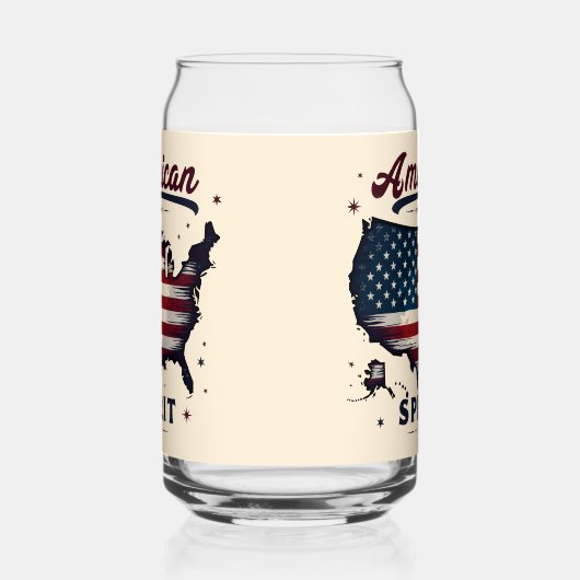 ヴィンテージアメリカ国旗のアメリカ地図ア動揺してート ガラス缶 (左)