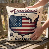 ヴィンテージアメリカ国旗のアメリカ地図ア動揺してート クッション