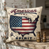 ヴィンテージアメリカ国旗のアメリカ地図ア動揺してート クッション
