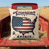 ヴィンテージアメリカ国旗のアメリカ地図ア動揺してート クッション