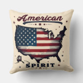 ヴィンテージアメリカ国旗のアメリカ地図ア動揺してート クッション (裏面)
