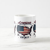 ヴィンテージアメリカ国旗のアメリカ地図ア動揺してート コーヒーマグカップ (中央)
