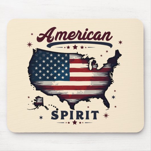 ヴィンテージアメリカ国旗のアメリカ地図ア動揺してート マウスパッド (正面)