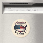 ヴィンテージアメリカ国旗のアメリカ地図ア動揺してート マグネット (インサイチュ (食洗機))