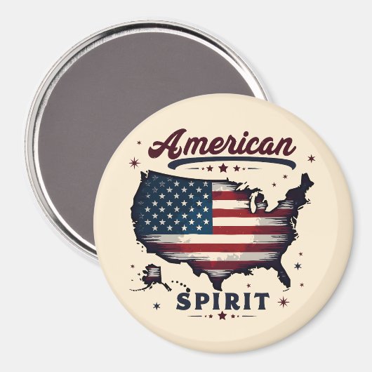 ヴィンテージアメリカ国旗のアメリカ地図ア動揺してート マグネット (正面/裏面)