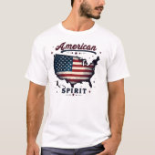 ヴィンテージアメリカ国旗のアメリカ地図ア動揺してート Tシャツ (正面)