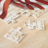 ヴィンテージアメリカ国旗のイラストレーション ジグソーパズル (側面)