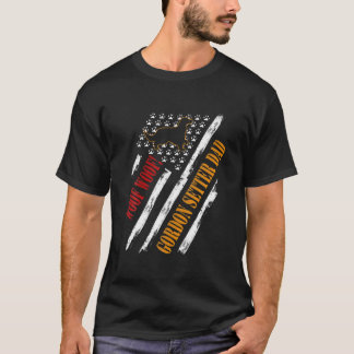 ヴィンテージアメリカ国旗のウーフウーフ!ゴードンセッターパパ Tシャツ