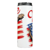 ヴィンテージアメリカ国旗のギター：愛国音楽 タンブラー (裏面)