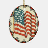 ヴィンテージアメリカ国旗のクリスマスオーナメント セラミックオーナメント (右)