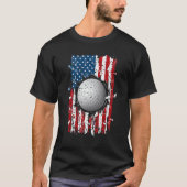 ヴィンテージアメリカ国旗のゴルフ愛国的なアメリカ国旗のスポーツ Tシャツ (正面)