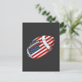 ヴィンテージアメリカ国旗のサッカー選手 ポストカード (スタンド正面)