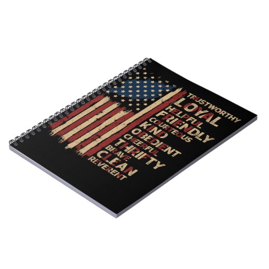 ヴィンテージアメリカ国旗のスカウト法 ノートブック (左側)