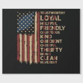 ヴィンテージアメリカ国旗のスカウト法 ラッピングペーパー (フラット)