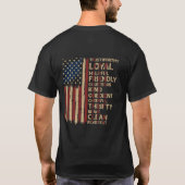 ヴィンテージアメリカ国旗のスカウト法 Tシャツ (裏面)