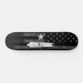 ヴィンテージアメリカ国旗のスターと大砲のスケートボード スケートボード (横)