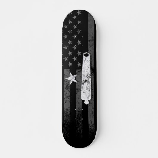 ヴィンテージアメリカ国旗のスターと大砲のスケートボード スケートボード (正面)