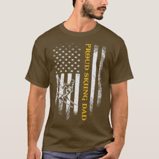 ヴィンテージアメリカ国旗のス誇りを持ったキーパパおもしろい Tシャツ