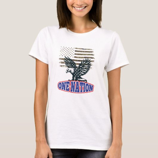 ヴィンテージアメリカ国旗のティー, 7月4日 Tシャツ (正面)
