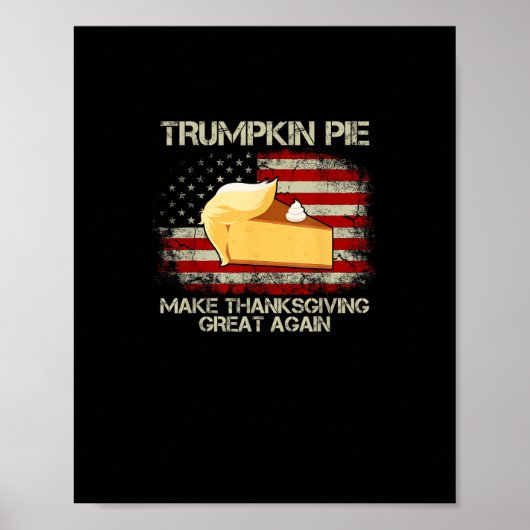 ヴィンテージアメリカ国旗のトランプキンパイ感謝祭Gr ポスター (正面)