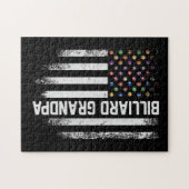 ヴィンテージアメリカ国旗のビリヤード・グランパ ジグソーパズル (横)