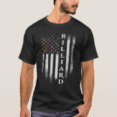 ヴィンテージアメリカ国旗のビリヤード・スヌーカーディ Tシャツ (正面)