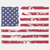 ヴィンテージアメリカ国旗のフリースブランケット フリースブランケット (正面(横))