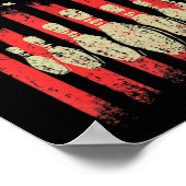 ヴィンテージアメリカ国旗のボーリングが愛国的なボウルをピン ポスター (角)