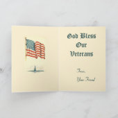 ヴィンテージアメリカ国旗のメモリアルデーカード カード (内部)