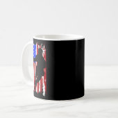 ヴィンテージアメリカ国旗のラクロス コーヒーマグカップ (正面左)
