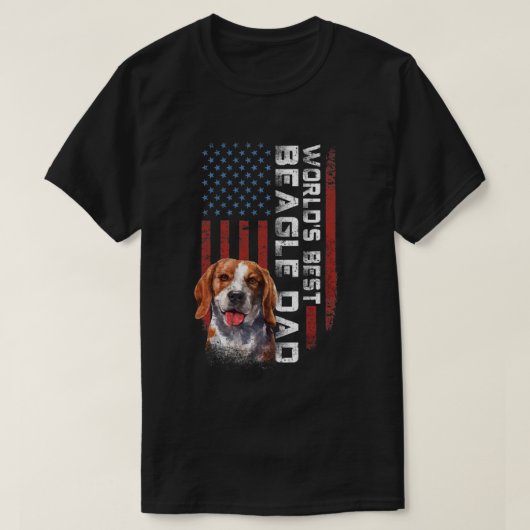 ヴィンテージアメリカ国旗の世界のビー最高のグルパパ  Tシャツ (デザイン正面)