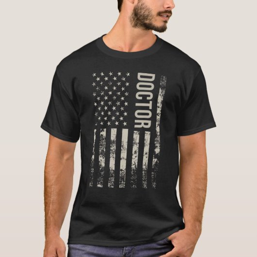 ヴィンテージアメリカ国旗の医者 Tシャツ (正面)