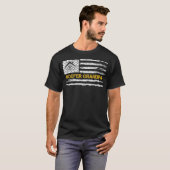 ヴィンテージアメリカ国旗の屋上グランドパルーフィングS Tシャツ (正面フル)