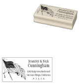 ヴィンテージアメリカ国旗の差出人住所スタンプ ラバースタンプ (押印)