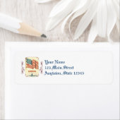 ヴィンテージアメリカ国旗の差出人住所ラベル ラベル (インサイチュ)