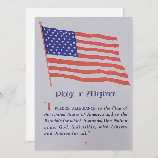 ヴィンテージアメリカ国旗の忠誠の誓い シーズンカード (正面/裏面)